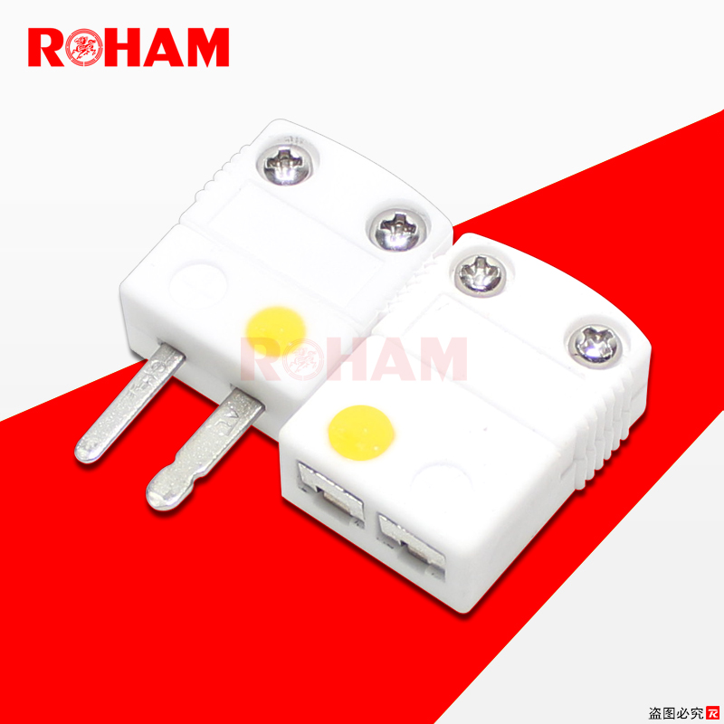 耐高温陶瓷K型热电偶插头K型温度传感器连接器快速插件RCS-K-M/F