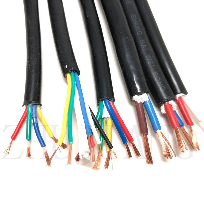 电线 RVV5*4 铜芯多股软护套线 电源线 信号线 4平方