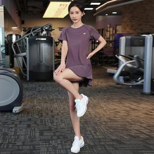 【两件套】微胖瑜伽服速干衣大码夏季防走光薄款晨跑运动套装女12