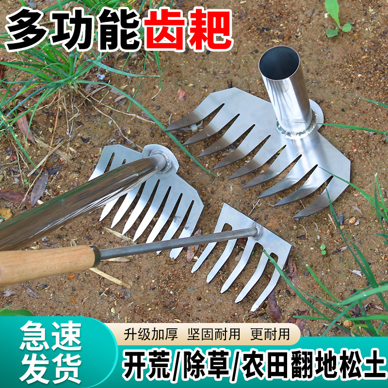 除草工具神器拔草挖野菜神器锄草耙子多功能不锈钢除草器园艺铲子
