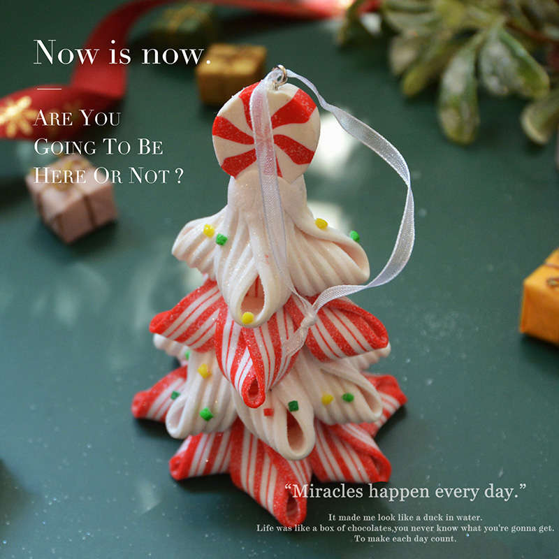 层叠拼色仿糖果软陶星树