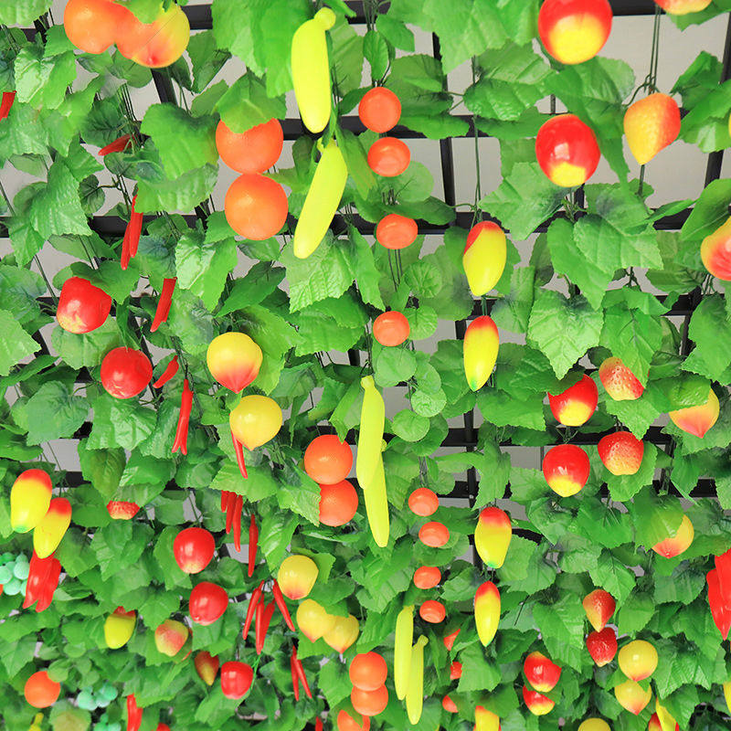 仿真水果藤条假花藤蔓葡萄叶吊顶绿叶蔬菜管道装饰塑料假葫芦花藤