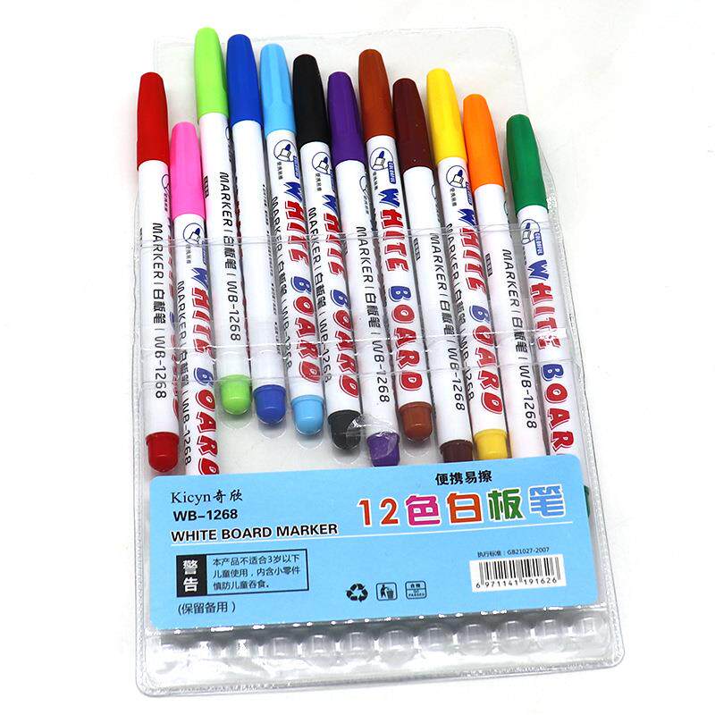 제조사의 화이트보드 펜 세트는 12가지 색상과 8가지 색상의 어린이 그림 펜을 지울 수 있습니다. 기성품 화이트보드 매칭 마커