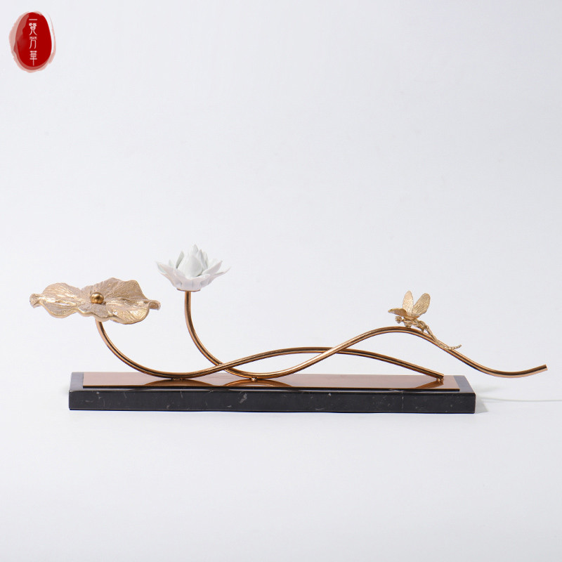 新中式莲花桌面装饰摆件