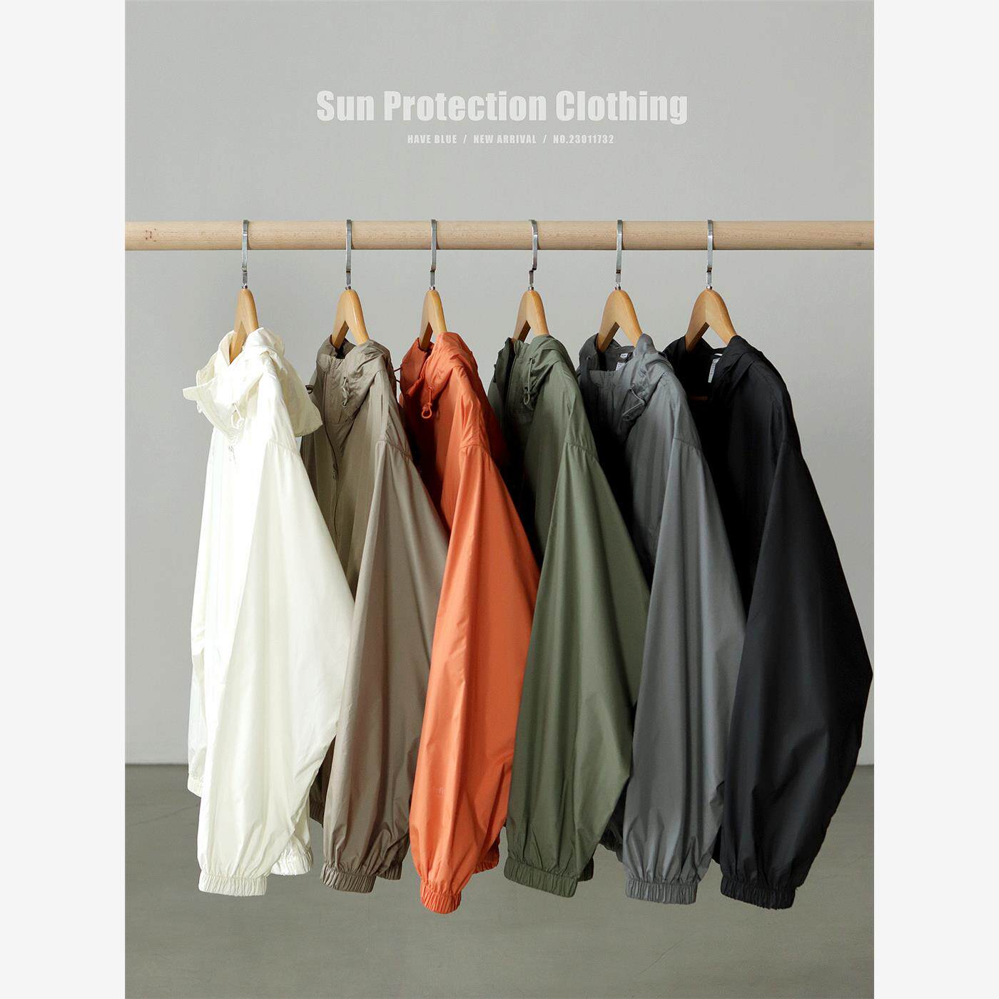 杜邦三防薄款连帽外套纯色户外运动休闲宽松骑行钓鱼皮肤防晒衣男