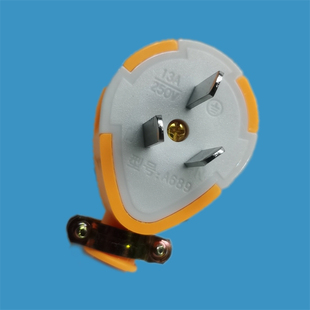 奥格插头耐用黄色插头家用接线三脚插头加厚软胶三角插头奥格电工