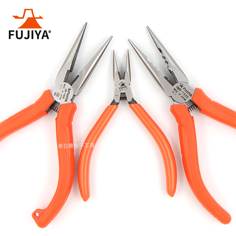 日本富基亚FUJIYA尖嘴钳4.5寸6寸多功能电工钳尖口钳尖咀尖头钳