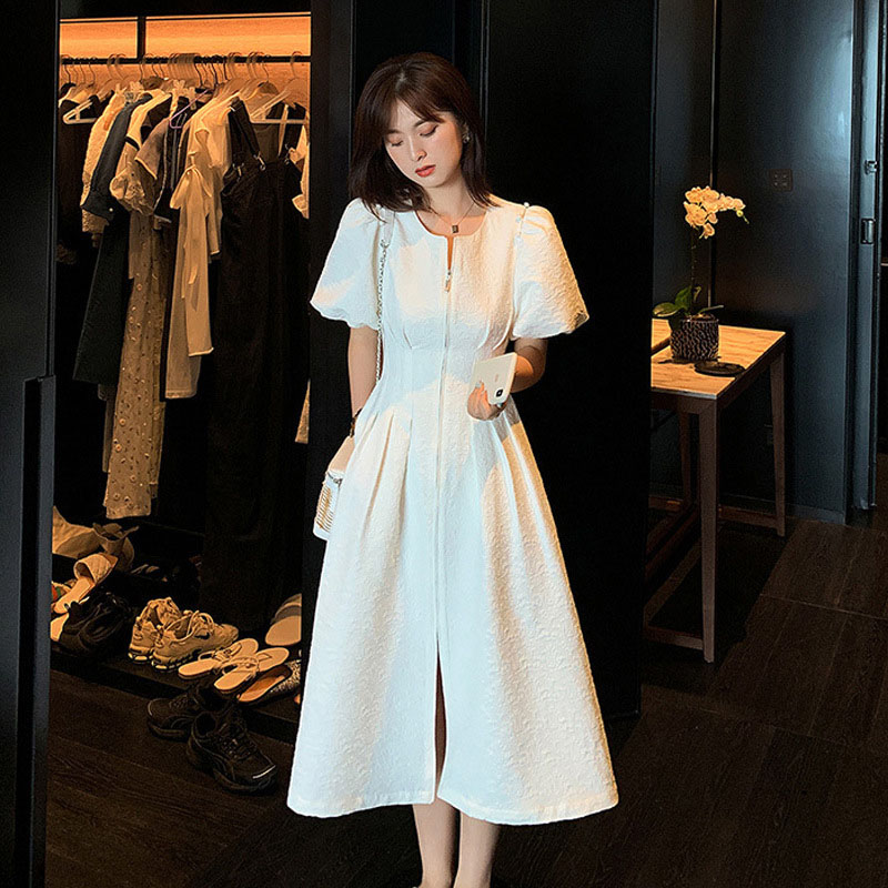 夏季设计感小众初恋裙复古温柔连衣裙收腰气质轻熟风夏天显瘦长裙