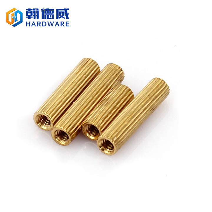 圆形双通滚花铜柱安防监控螺丝柱摄像机螺柱加长圆型隔离柱螺母M2