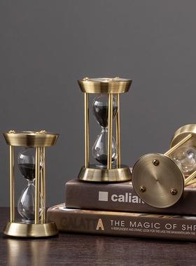 儿童创意金属时间沙漏办公装饰摆件迷你5分钟流沙瓶倒计时管理器