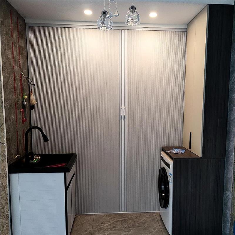 书架防尘门蜂巢打孔折叠门隐形推拉门免帘厨房卧室阳台卫生间隔断