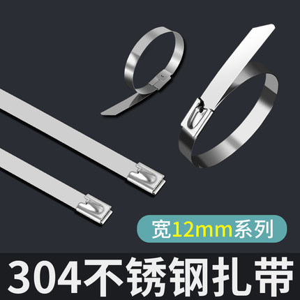 304不锈钢扎带拉紧器12MM耐高温船用束线金属绑带强力可重复使用