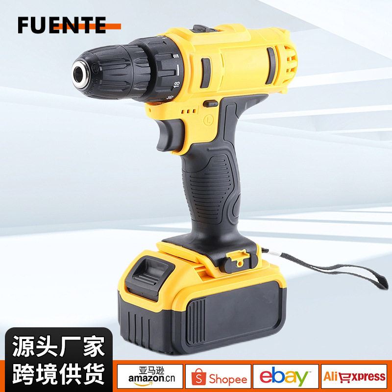大功率充电锂电钻21V外贸多功能手电钻家用手枪钻螺丝刀套装