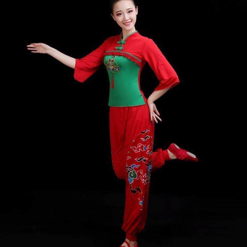广场舞服装女夏装秧歌服