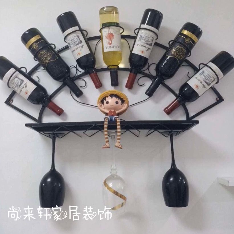 壁挂酒架摆件葡萄瓶红铁