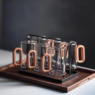 玻璃杯耐高温家用水带木