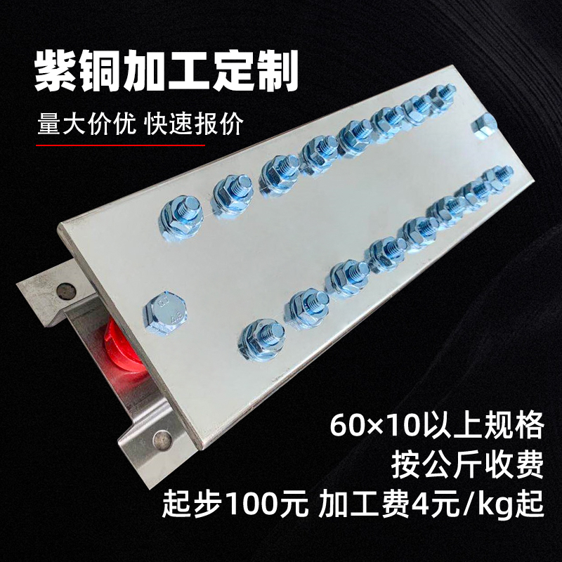 定制铜排加工紫镀锡汇流