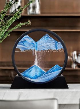 流沙画沙漏摆件客厅电视柜酒柜装饰品创意解压办公室桌面轻奢礼物