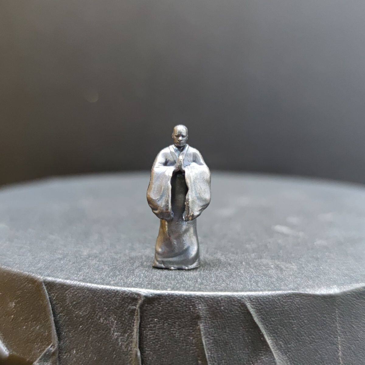 黄铜 禅意 悟道 玄奘和尚 水陆鱼缸摆设山水奇石盆景造景人物摆件