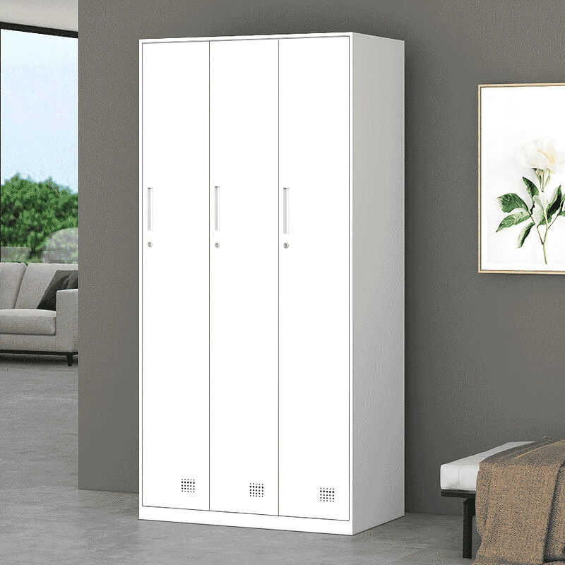 洛克菲勒薄边更衣柜员工多门储物柜浴室简易白色三门衣柜高1850宽