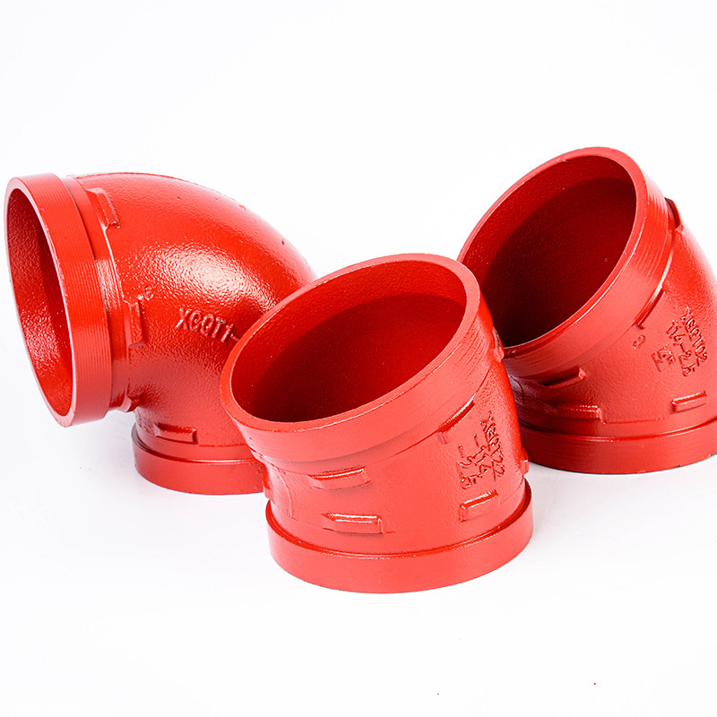 消防沟槽弯头 卡箍弯头 沟槽90° 45°弯头 沟槽直弯 钢卡弯头*