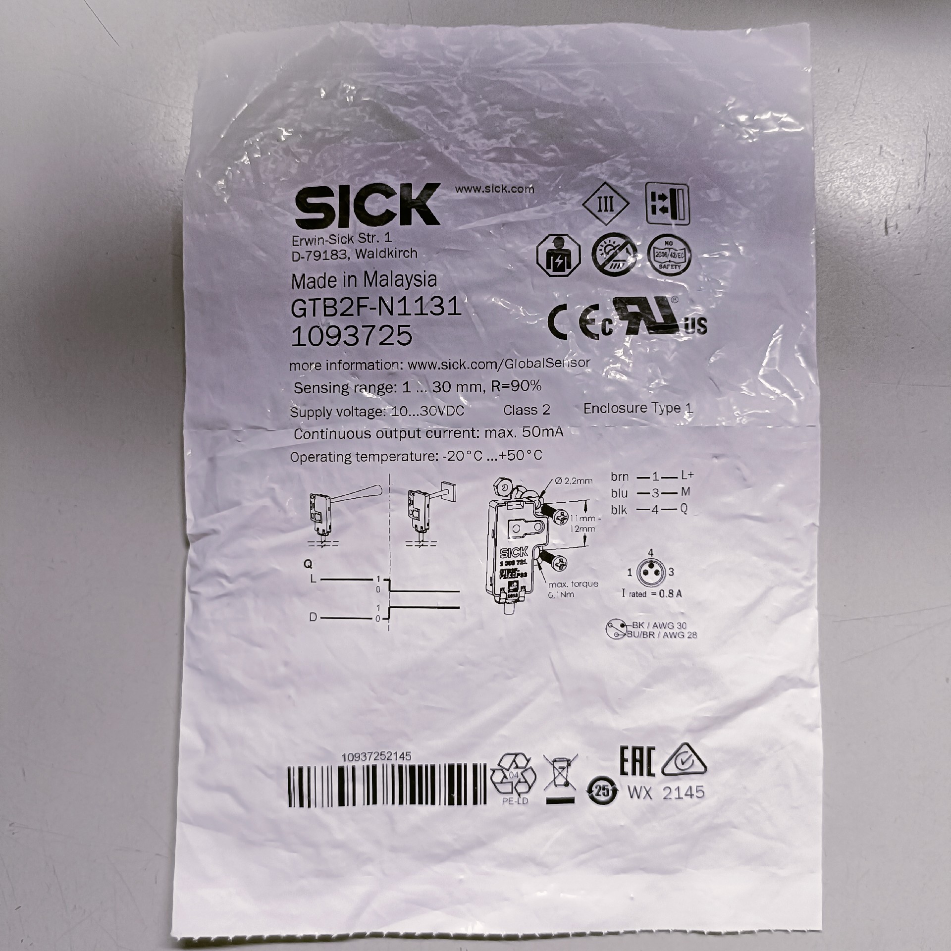 德国西克SICK原装正品GTB2F-N1131议价