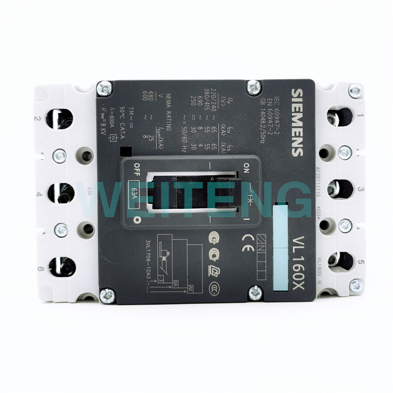 询价西门子VL160X塑壳断路器 3VL1706-1DA33-0AA0 三相415V空气开