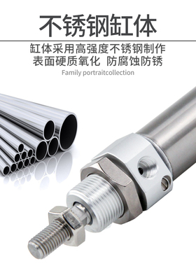 亚德客迷你气缸MIC16 20 25 32 40X10X30X50X75X100X125X150SCA M