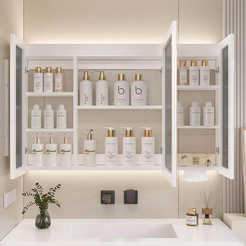 实木智能浴室镜柜挂墙式收纳浴室镜洗手间镜子置物架卫生间储物柜