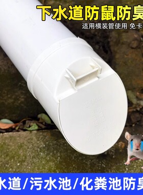 75/110pvc排水管道防臭神器下水管地漏化粪池封口反水防鼠防蛇器