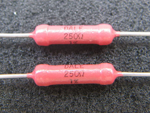 美产DALE 0.5W 250欧 1％红袍高级电阻 单个纸袋密封包装