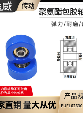 厂家直供慈威PUFL62630-12W13福莱轮流利条滑轮非标626包胶轴承