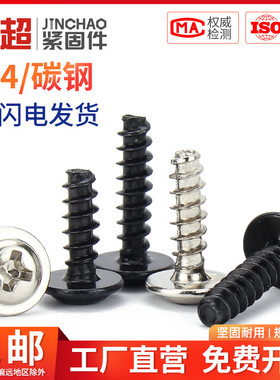 金超小盘头十字圆头平尾带垫自攻螺丝钉镀镍PWB M1.4M1.7M3M3.5M4