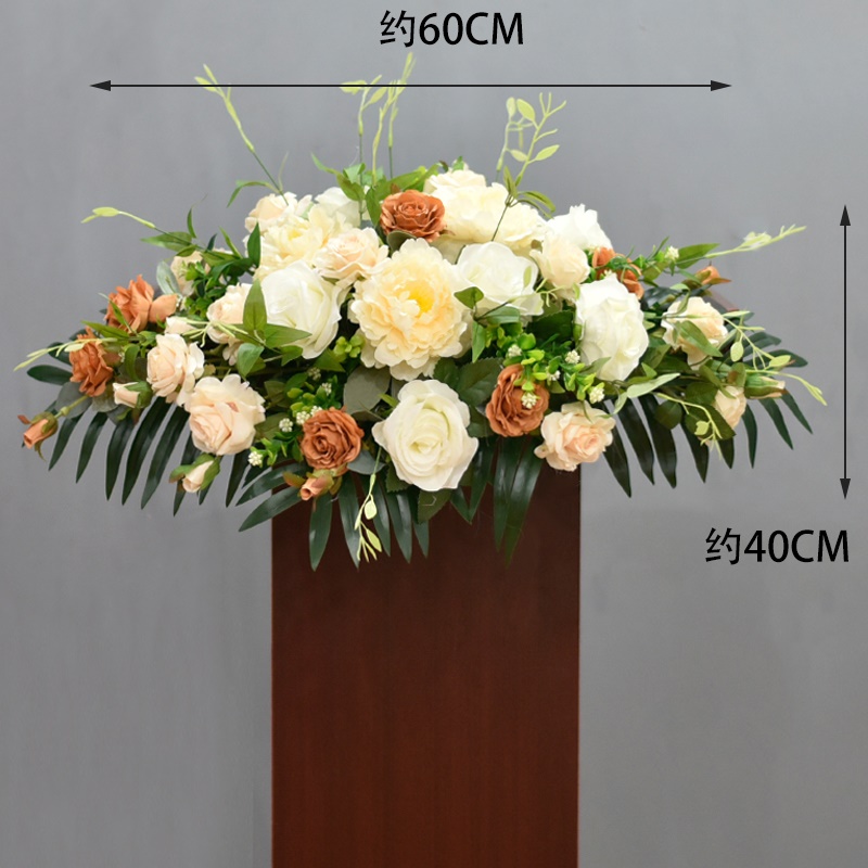 演讲台仿真花高档会议桌