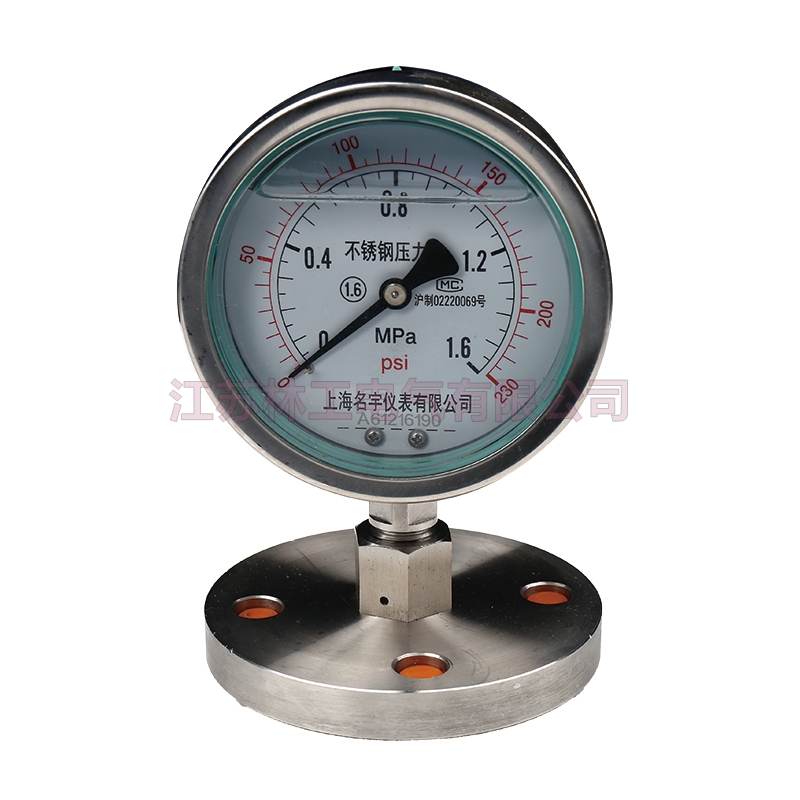 不锈钢隔膜压力表法兰耐
