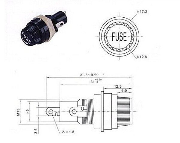 黑色旋钮FUSE 保险管座 玻璃管 5*20 6X30MM 保险丝座 熔断器底座,标准件/零部件/工业耗材,输送带/传送带,淘宝优惠券,粉丝福利购,淘宝优惠卷
