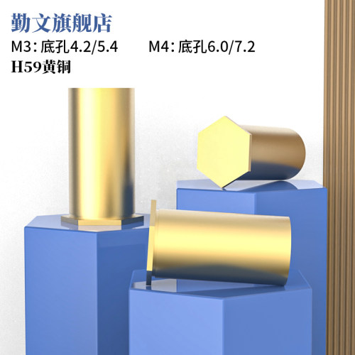 黄铜盲孔压铆螺柱六角母