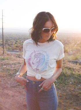 Hot Sale Unicorn Funny Tee Shirts Women Girl Summer T-shirts