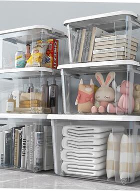 Large Transparent plastic storage box front open Toy clothes