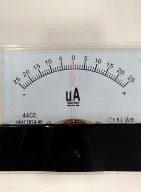 44c2 正负25uA 直流微安电流表DC300uA指针式 正负50μA电流100UA