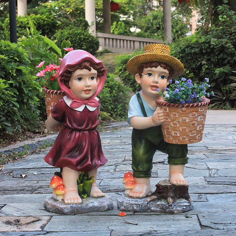 庭院装饰花园北欧创意花盆卡通人物摆件园林景观雕塑别墅阳台花缸,标准件/零部件/工业耗材,输送带/传送带,淘宝优惠券,粉丝福利购,淘宝优惠卷