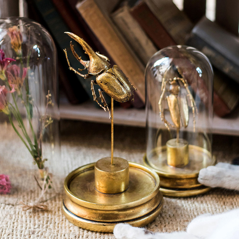 掬涵金属色甲虫标本昆虫轻奢礼物桌面装饰摆件另类艺术朋克摇滚*