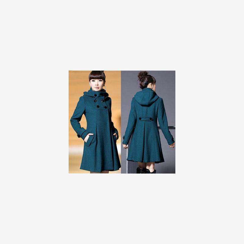 Women Trench Coat Winter Long Woolen Warm Wool Overcoat34XL