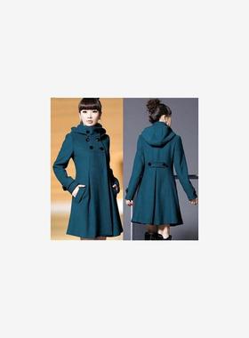 Women Trench Coat Winter Long Woolen Warm Wool Overcoat34XL