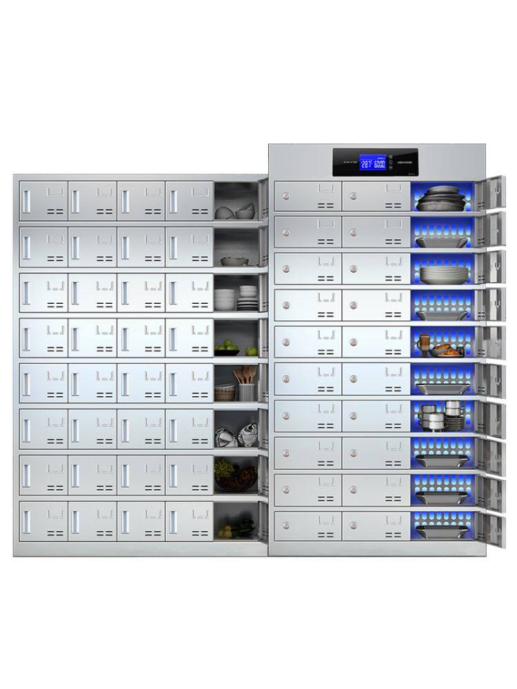 餐盘柜不锈钢碗柜员工餐具存放柜学校餐厅食堂消毒碗筷多门储物柜