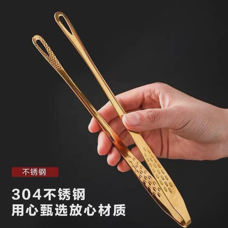 韩式烤肉夹子不锈钢烧烤夹自助餐牛排夹食物夹加长面包夹食品夹子