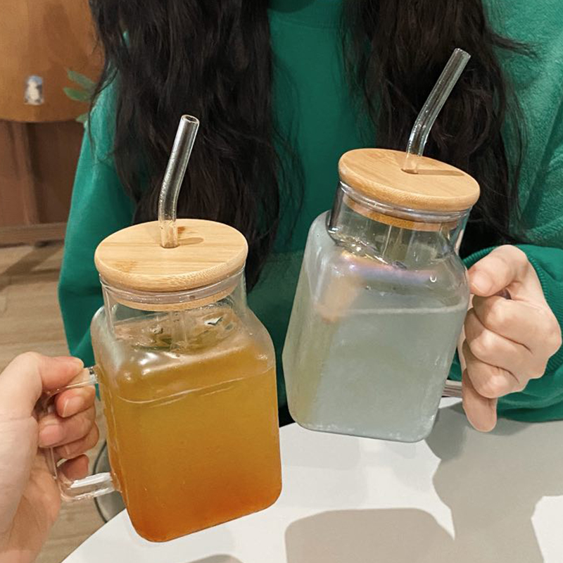 风家用女带把吸管杯耐热