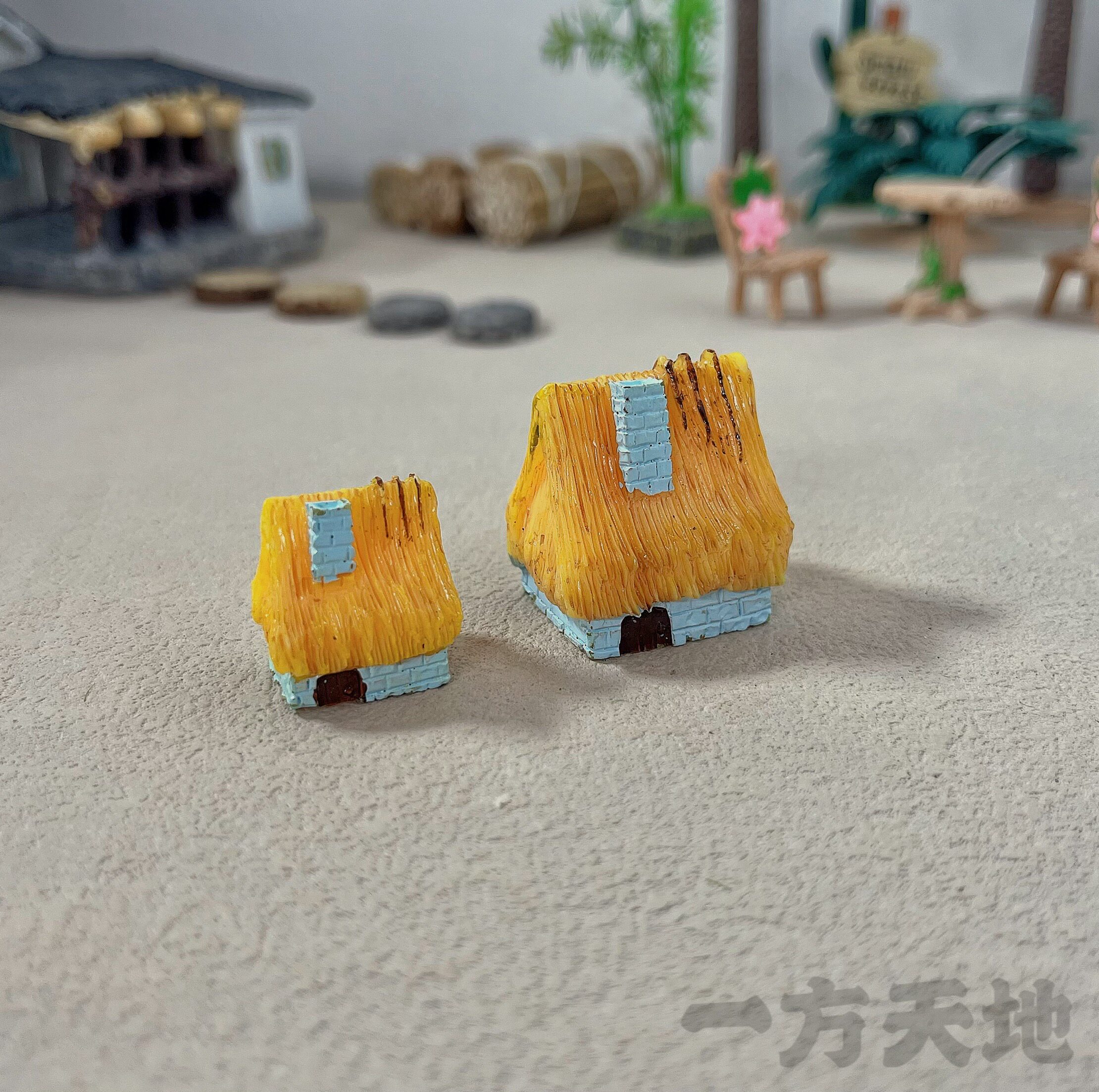场景模型仿真微缩迷你小房子茅草屋微景沙盘拍摄道具造景装饰摆件