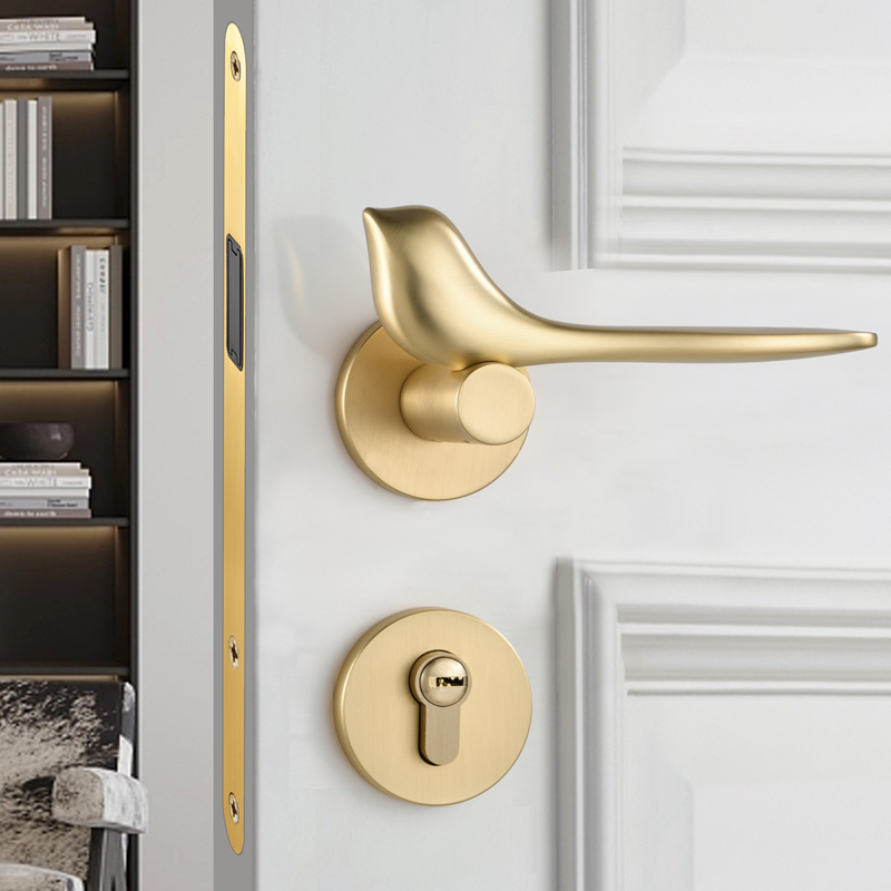 小鸟亮金铜拉丝色铬轻奢