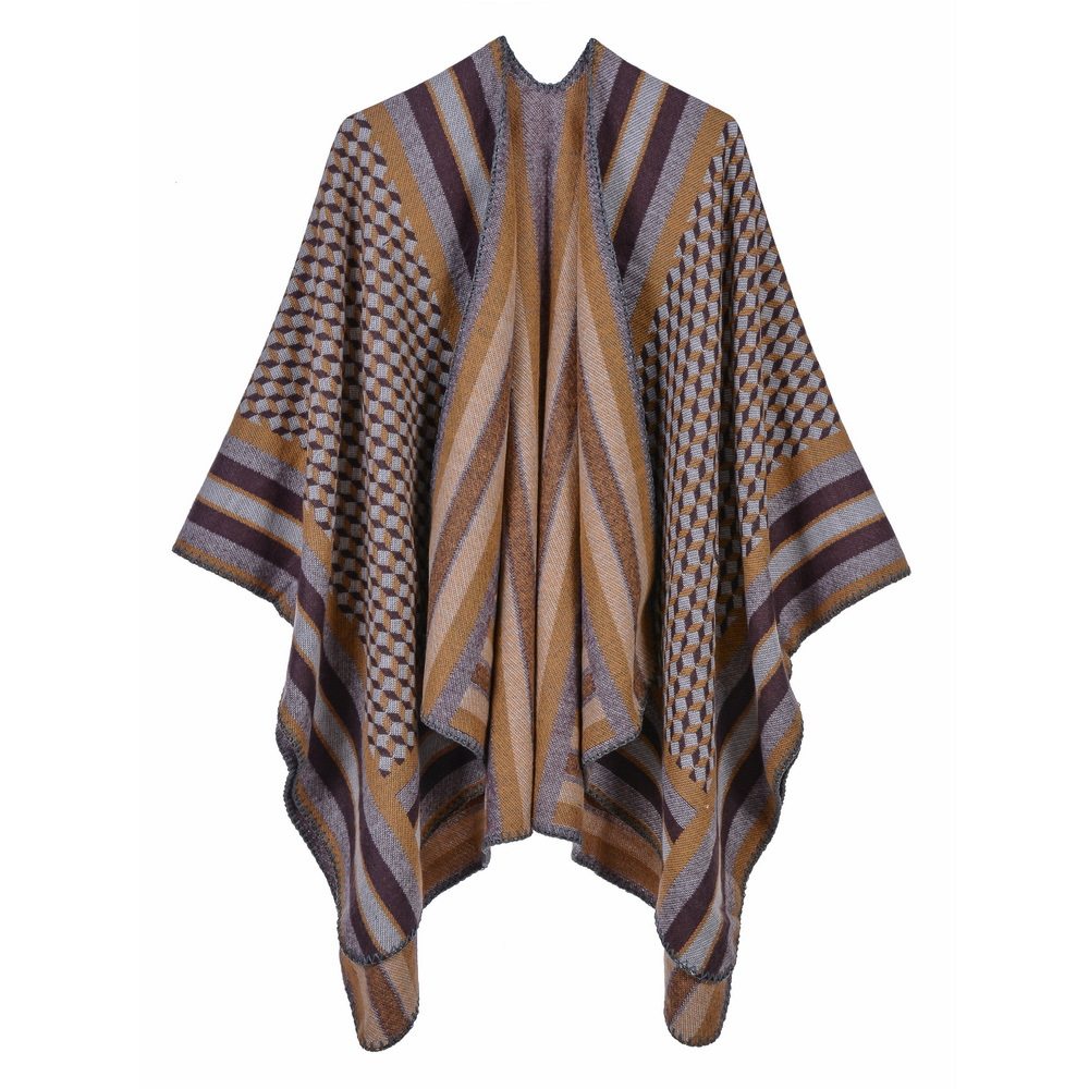 split scarf fashion border stripe increase ladies air